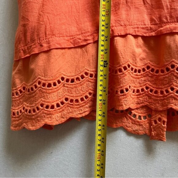 Vibrant Orange 100% Linen Made in Italy Button-Down Tunic Dress Sz XXL 26” PTP - Picture 9 of 13